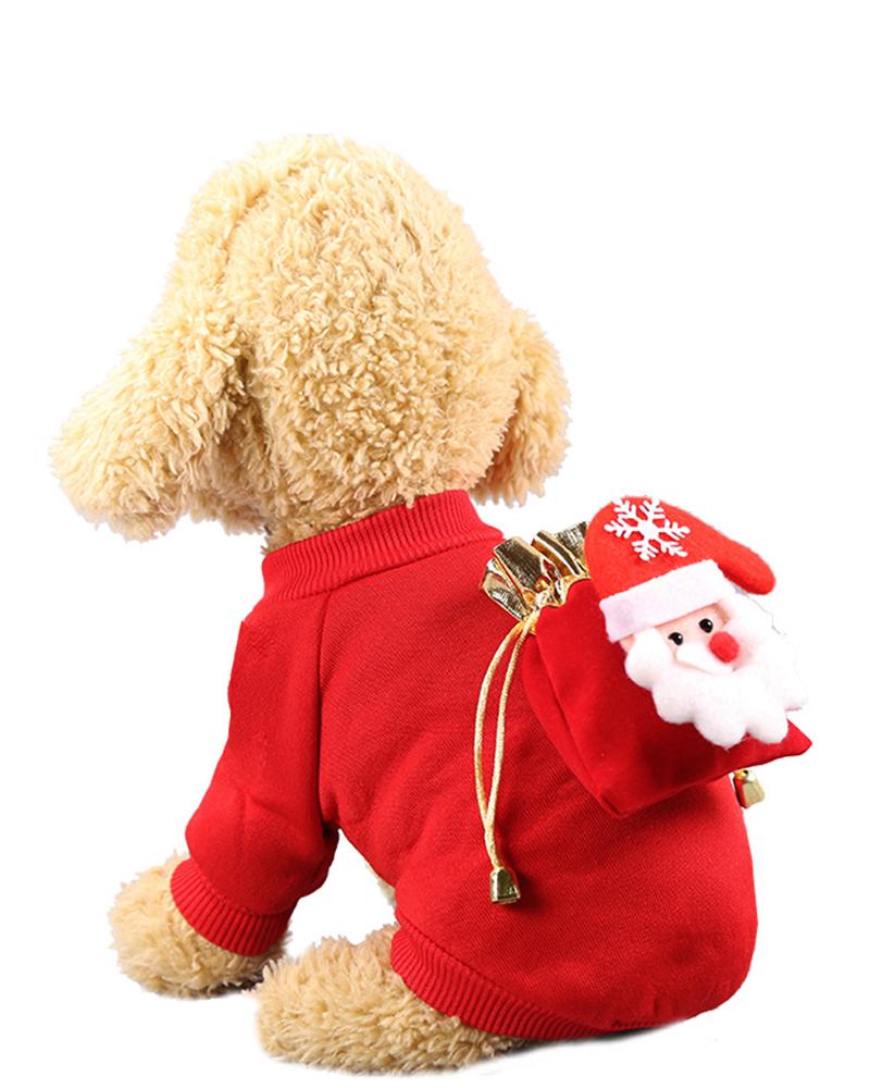 

1pc Santa Dog Costume Christmas Pet Cosplay Costume Clothes Small Medium Dogs Cats Party Dressing Up Outfit Apparel, Style1