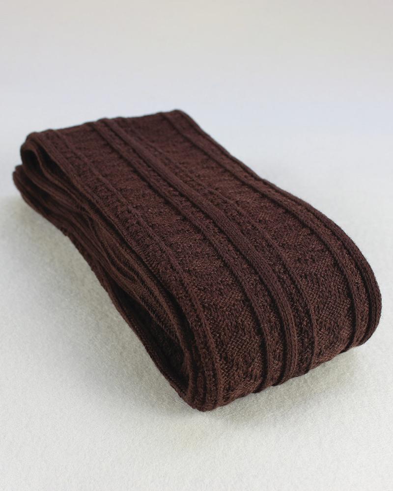 

1Pair Braided Knit Thigh Socks, Coffee