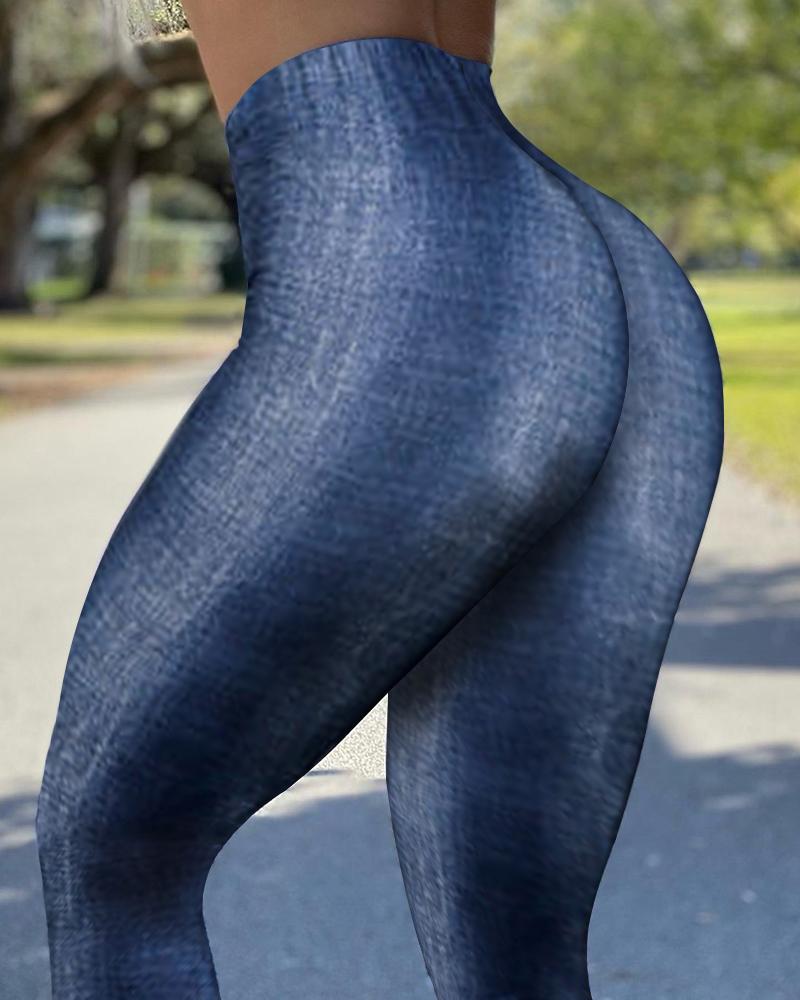 

Solid Skinny High Waist High Elastic Pencil Pants, Dark blue