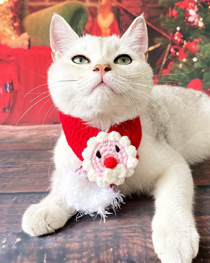 

Christmas Costume Scarf Feather Detail Knit Collar, Red