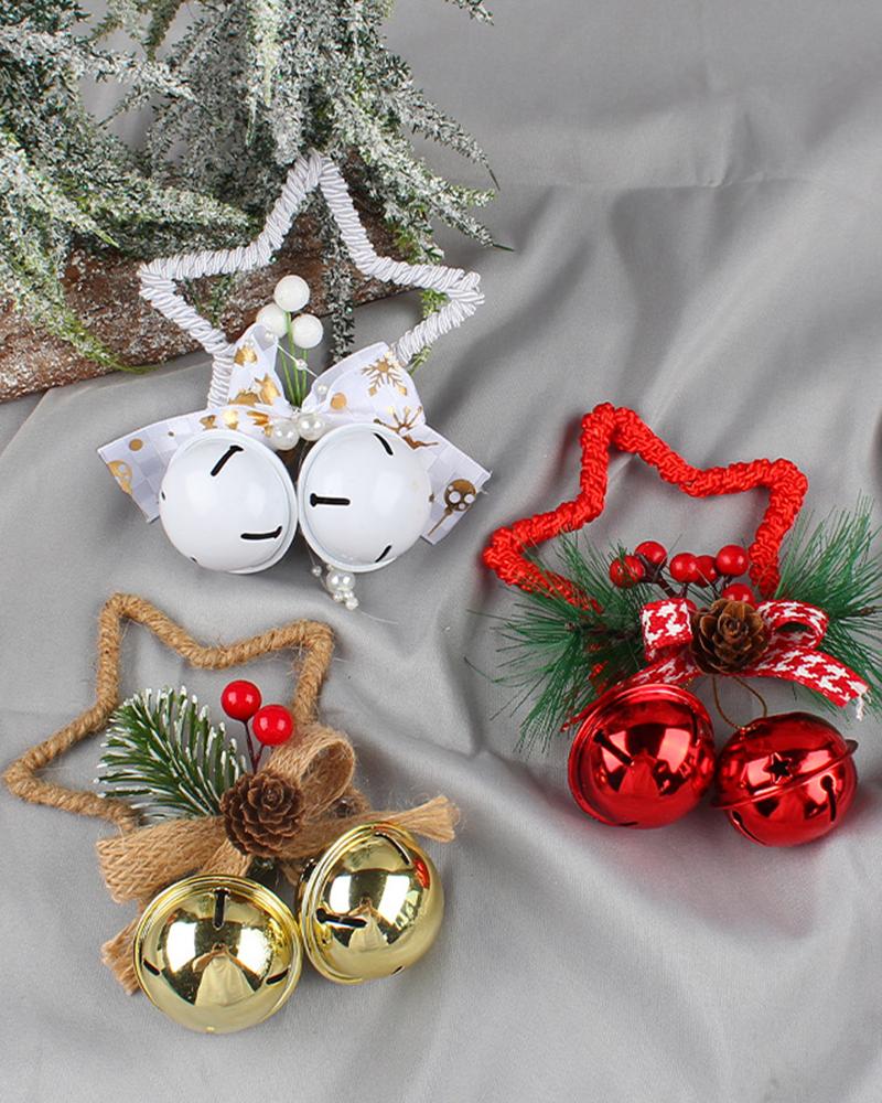 

Christmas Tree Ornament Star Shaped Jingle Bell Decoration, Red