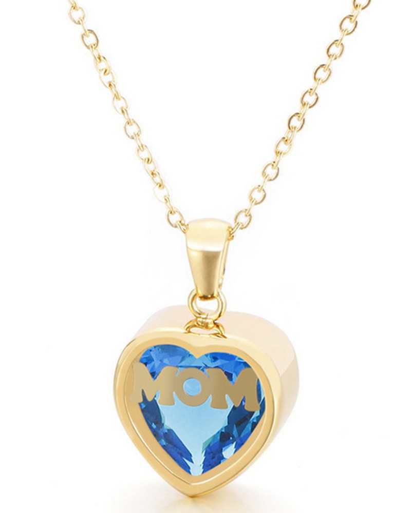 

1pc Mother's Day Crystal Stone Letter Mom Necklace, Style6