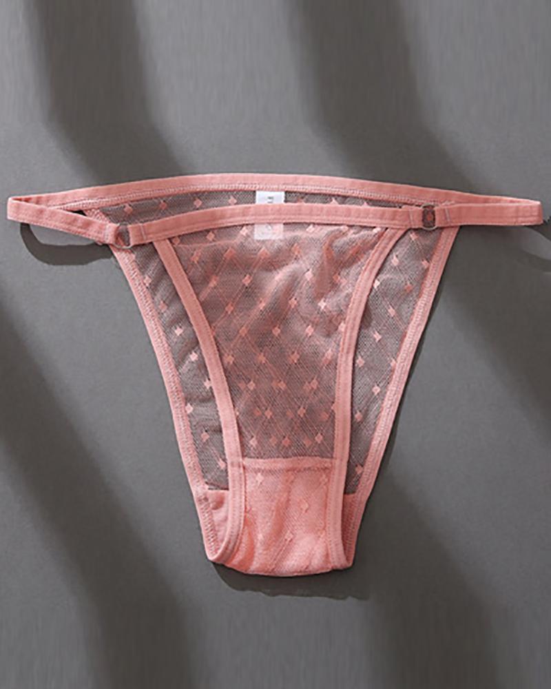 

Swiss Dot Lace Skinny Panty, Pink
