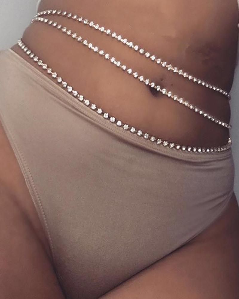 

Rhinestone Waist Chain, Silver