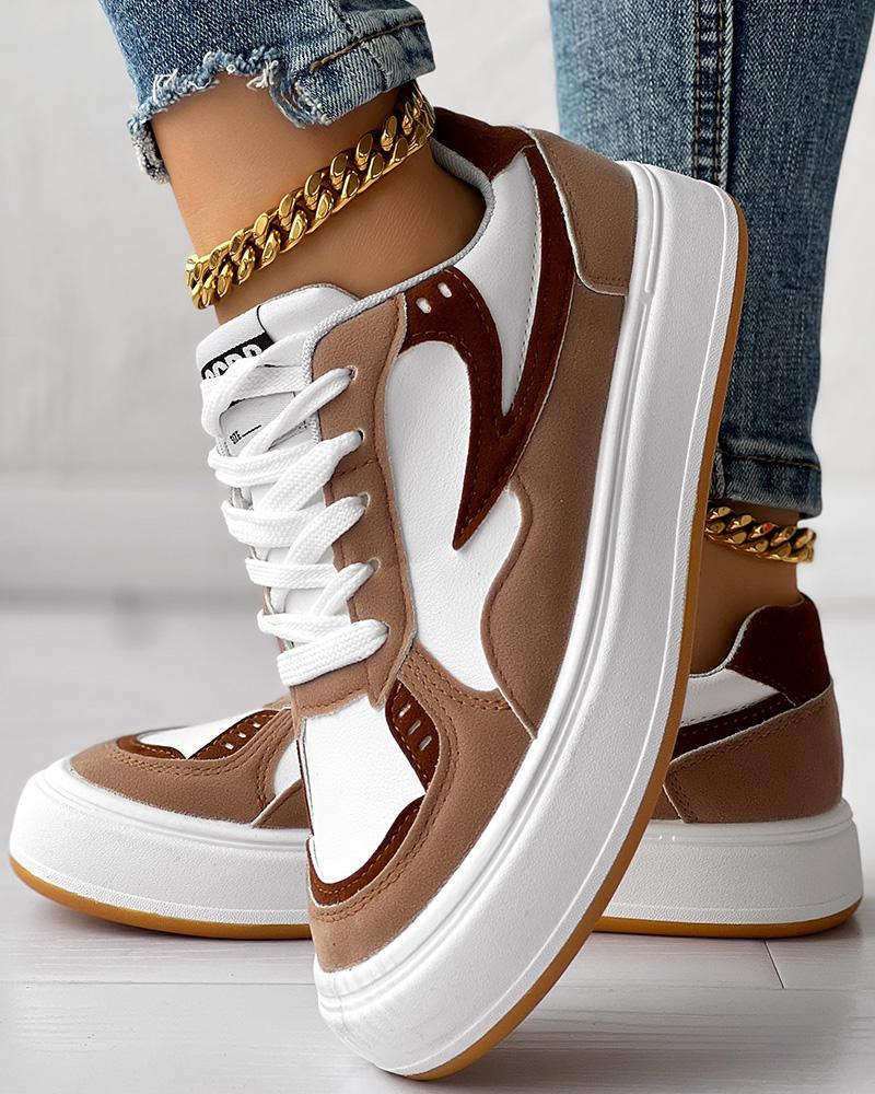 Lace-up Platform Casual Sneakers