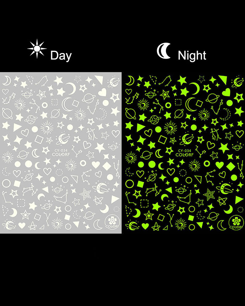 

1 Sheet Luminous Fire / Mixed Print Nail Art Sticker, Style2