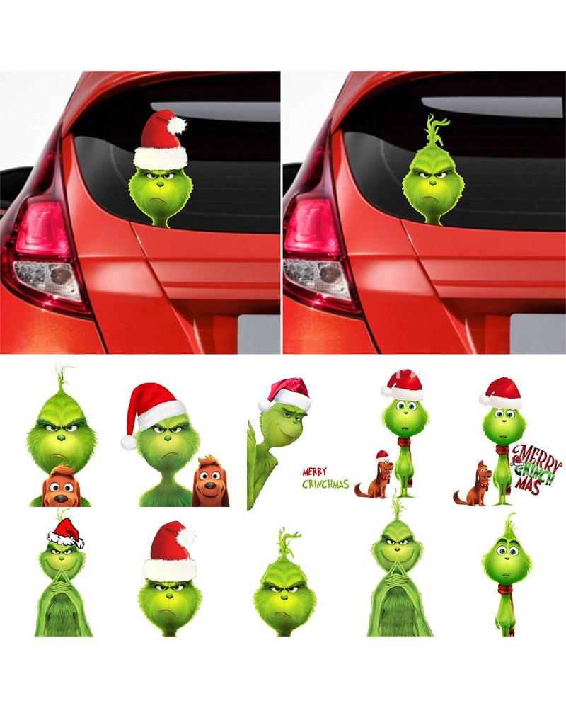 

1pc Christmas Car Sticker Cute Cartoon Graphic Car Window Sticker Holiday Christmas Funny Decoration Car Windshield Window Decals, Style3