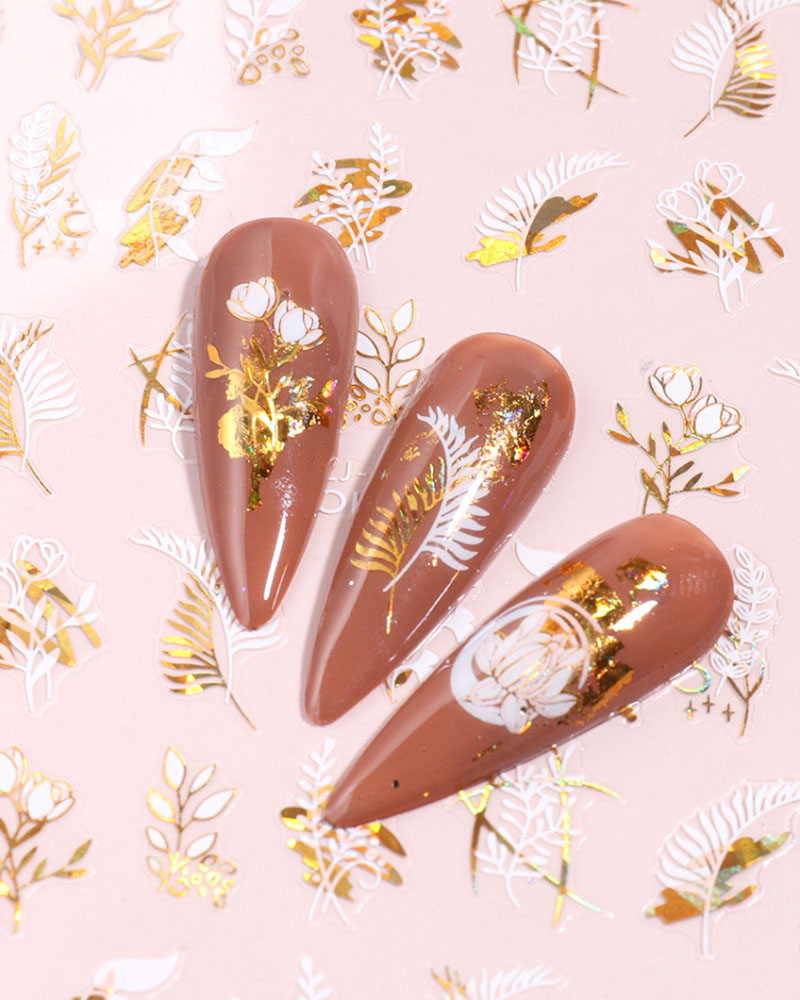 

1 Sheet Metallic Figure / Floral Pattern Nail Art Sticker, Style3