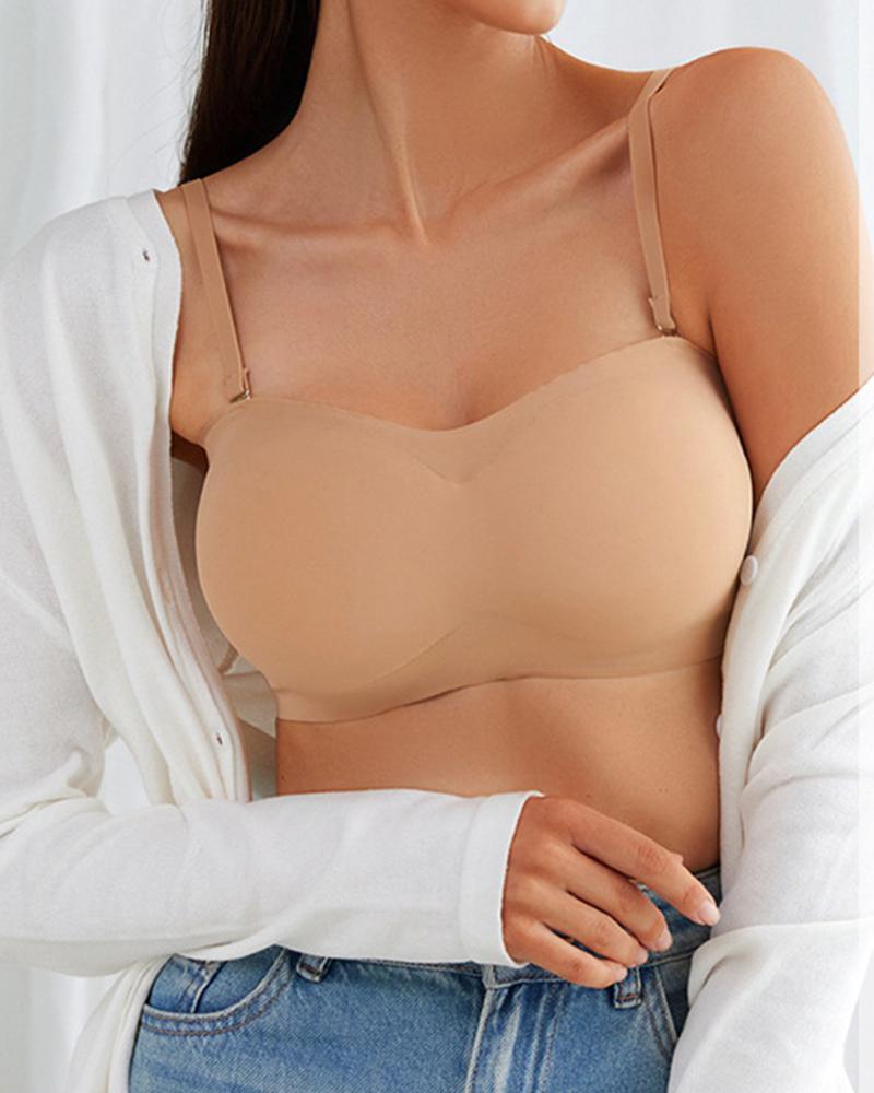 

Seamless Wireless Lifting Removeable Strap Bra, Nude