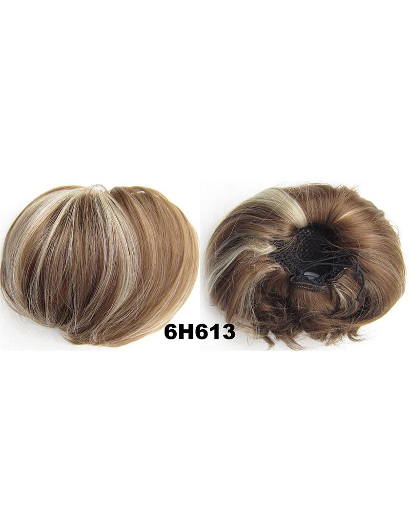 

Synthetic Fiber Hair Extension Chignon Donut Bun Wedding Bridal Wig Hairpiece, Style2