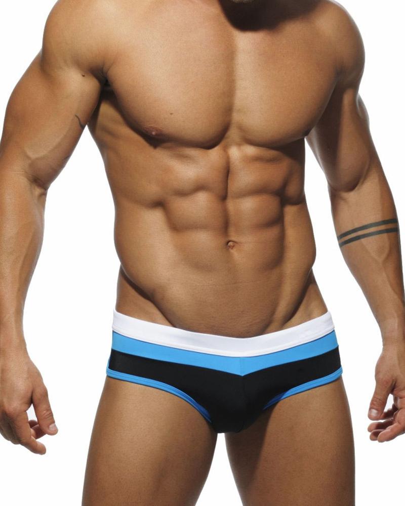 

Colorblock Print Skinny Panties Underwear Swimwear, Black