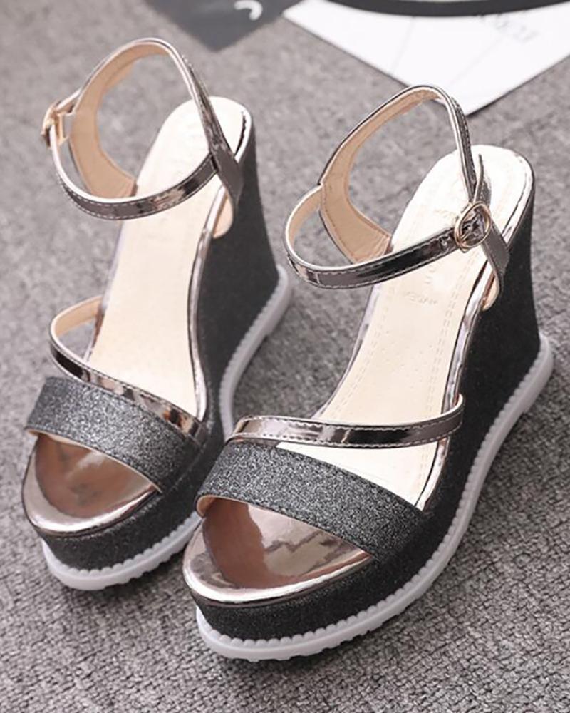 

Slingback Wedge Sandals Wedding Guest Shoes, Dark grey
