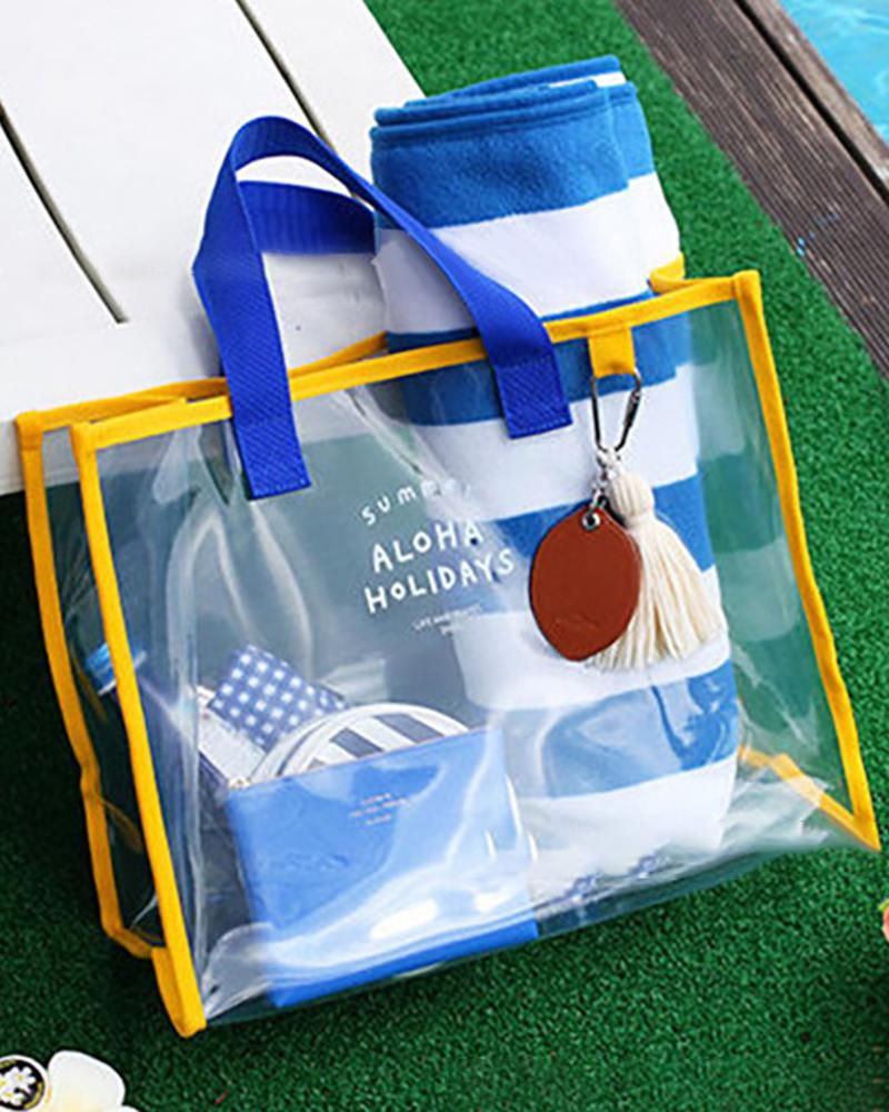 

Large Capacity Waterproof Clear Tote Bag, Yellow