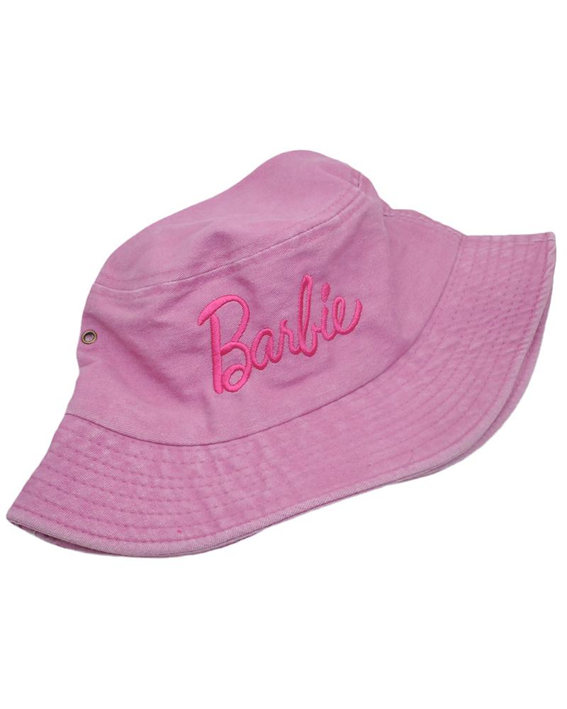 

1pc Barbie Letter Embroidery Sun Bucket Hat, Pink
