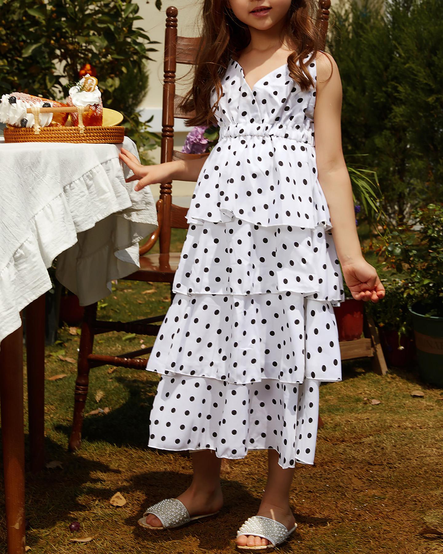 

Polka Dot Print Layered Cami Dress, Style1