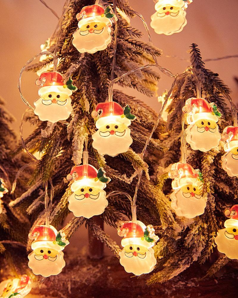 

1pc Christmas String Light Santa Claus Snowman USB LED String Light Holiday Garden Fireplace Christmas Tree New Year Decoration, Style2