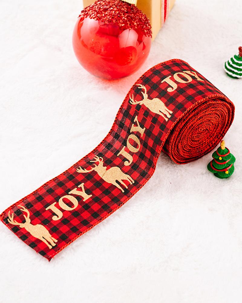 

1pc Christmas Star Tree Letter Socks Pattern Gift Ribbon Decoration, Style5
