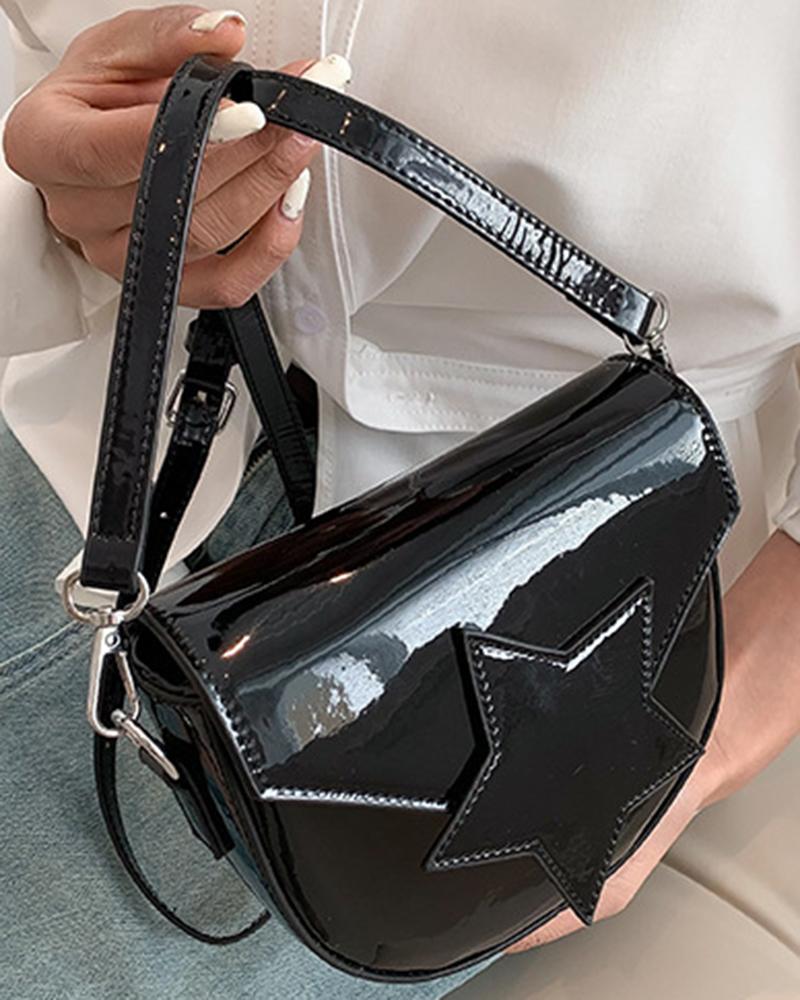 

Star Flap Shoulder Bag, Black