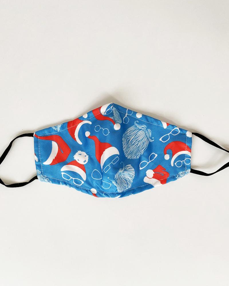 

Christmas Print Valve PM 2.5 Face Mask With Filter For Adult, Style5