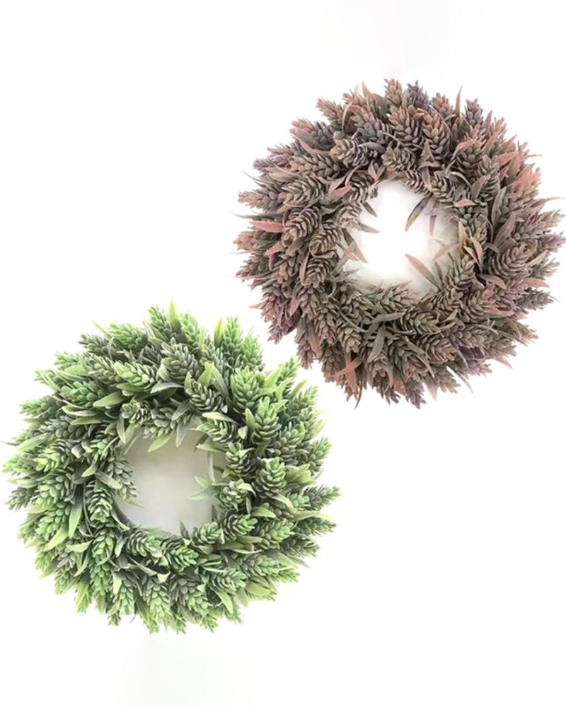 

Christmas Pine Cones Wreath Artificial Garland Wreath Handmade Home Door Wall Hanging Decoration For Wedding Christmas Party, Green