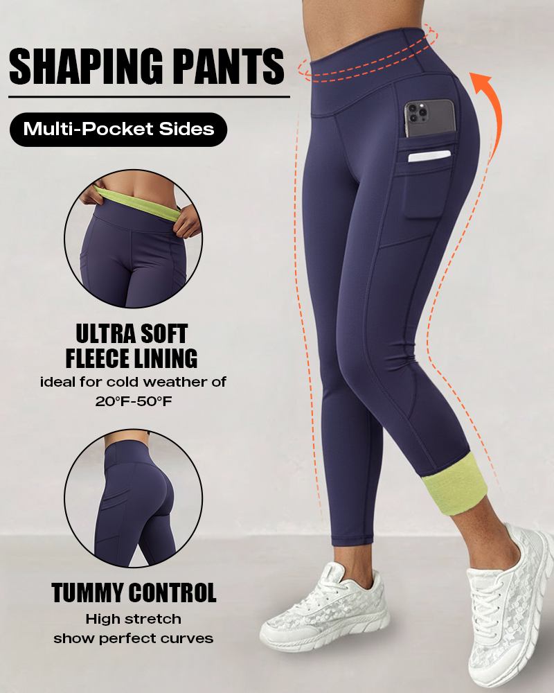 

Leggings deportivos de cintura alta para entrenamiento de invierno, control de abdomen, levantamiento de glúteos, pantalones de yoga con forro térmico ultrasuave, ropa deportiva para mujer con bolsillos apilados en un lateral., Purplish blue