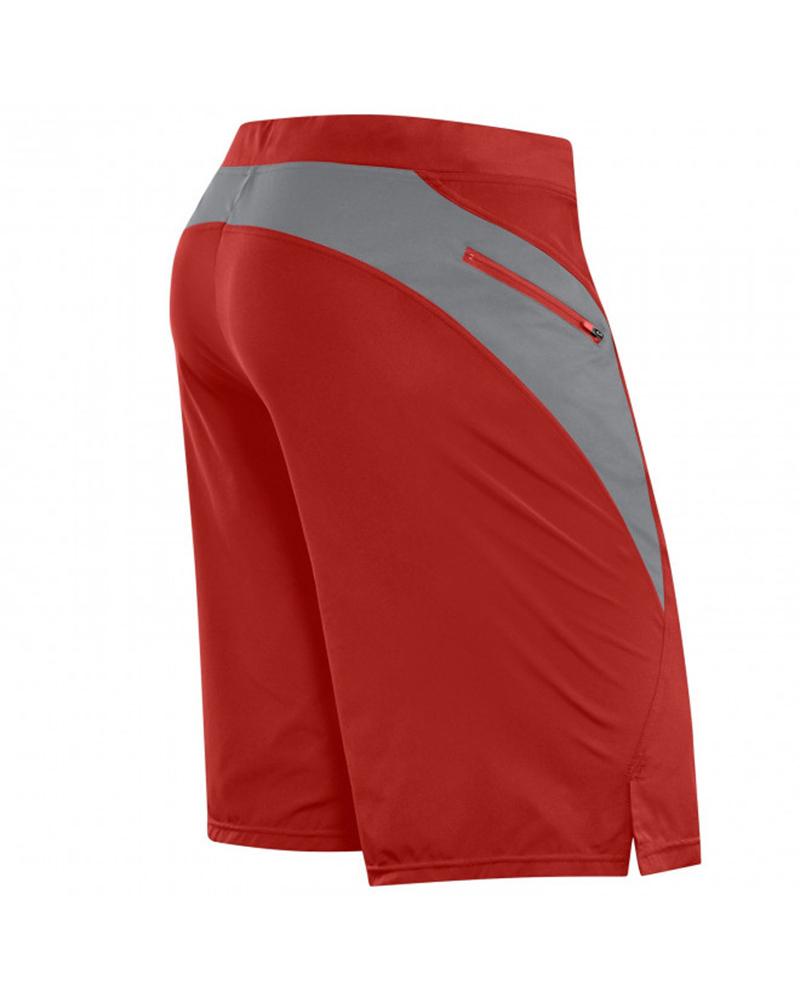 

Colorblock Loose Drawstring Speed Dry Shorts, Red