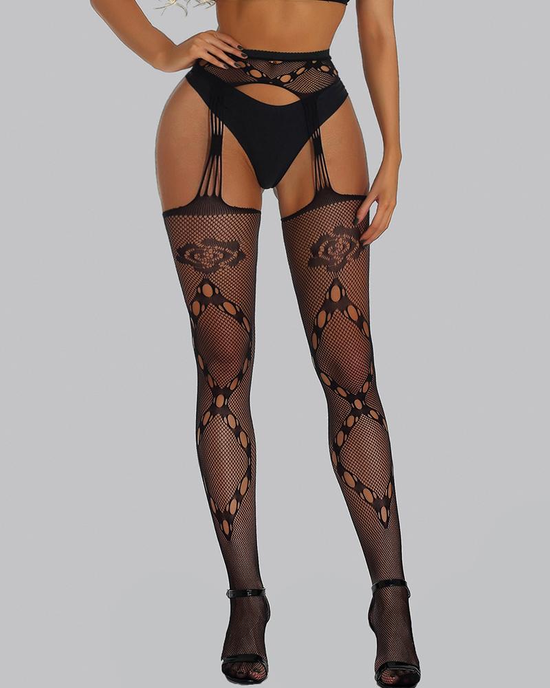 

Sexy Lace Cut-out Socks With Garter, Style2