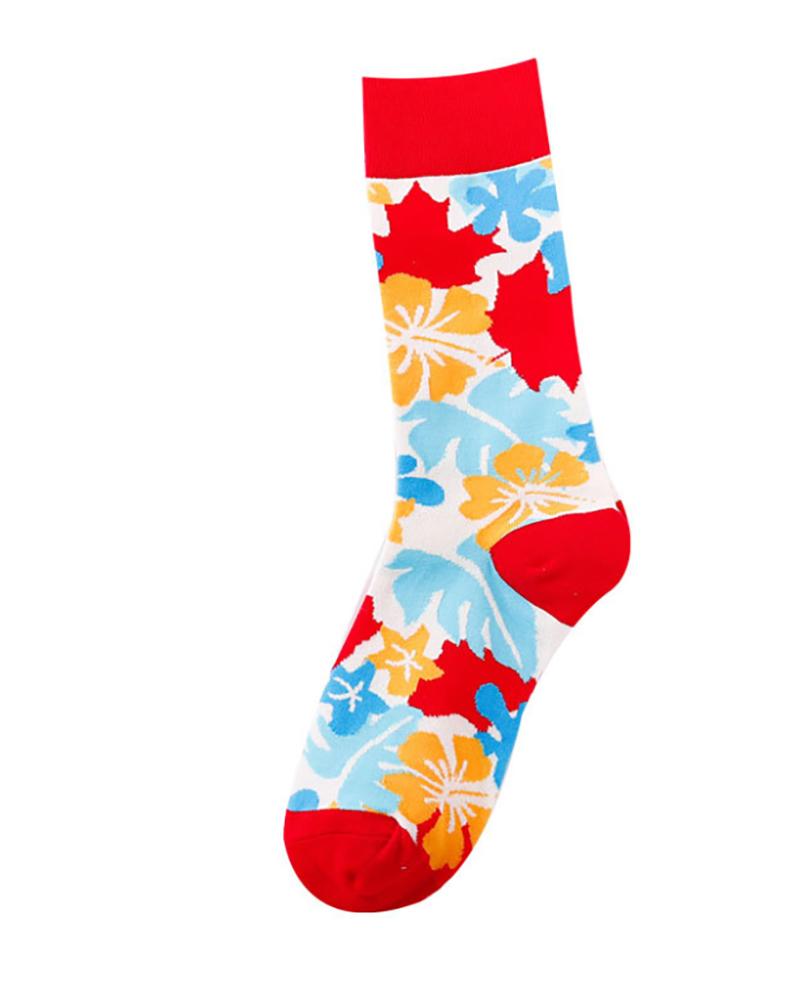 

1Pair Graphic Print Colorblock Crew Socks, Style1