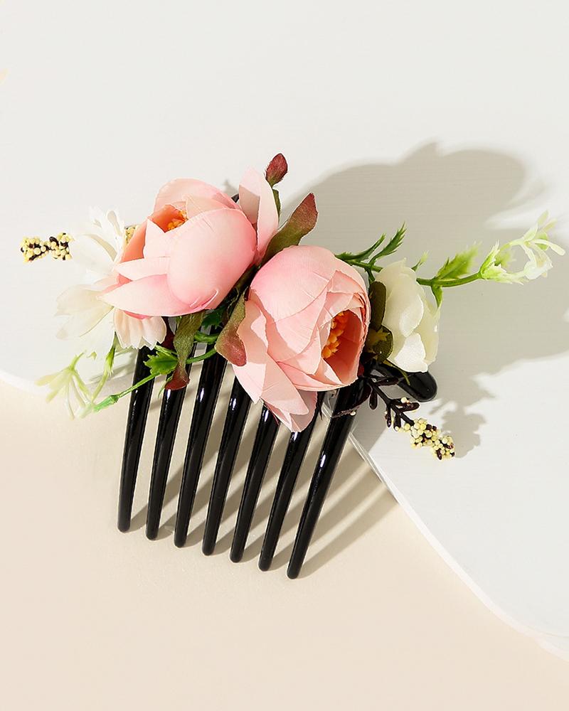 

1pcs Bride Wedding Hair Comb Clip Floral Pattern Hair Accessories, Style5