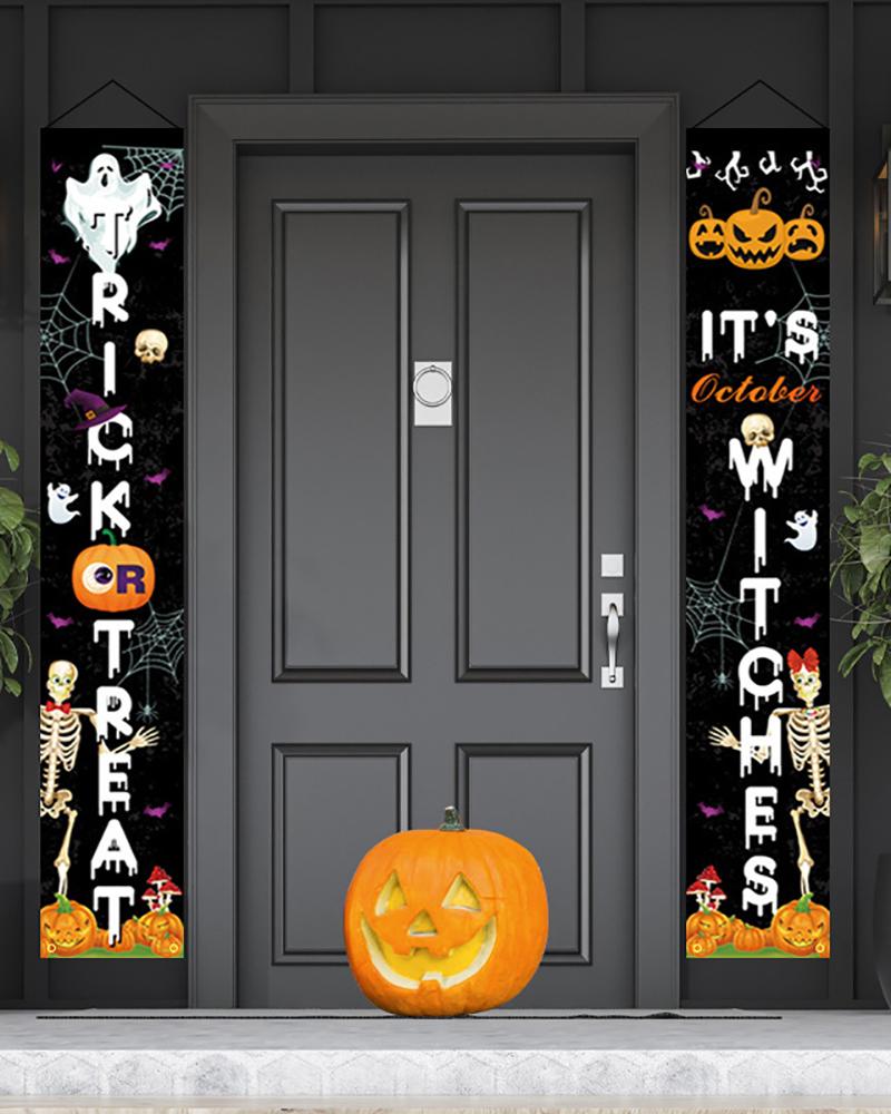 

Halloween Wall Ornament It's Witches Trick Or Treat Banner Hanging Decor, Black