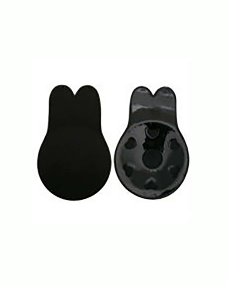 

2pcs/pair Rabbit Nipple Cover Silicone Breast Petals Strapless Bra Tape Invisible Lift Up Reusable Breast Sticker, Black