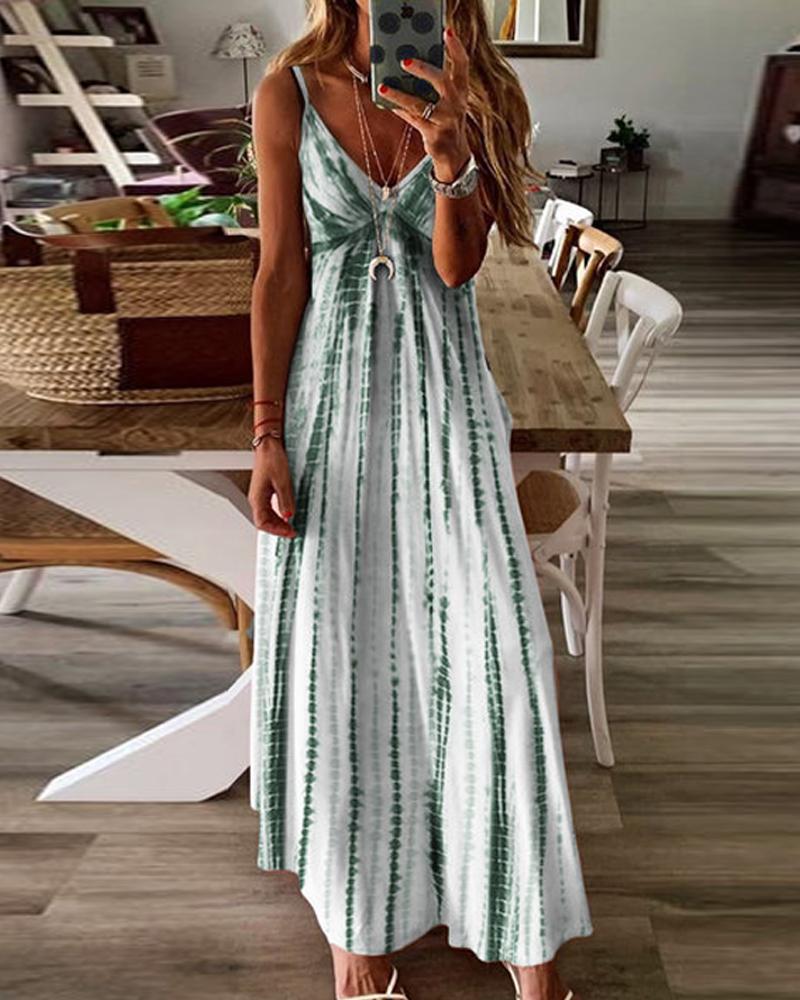 

Tie Dye Cami Maxi Dress, Green