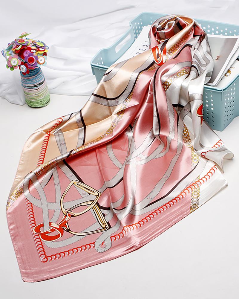 

Breathable Lightweight Neckerchief Printed Satin Square Headscarf, Style1