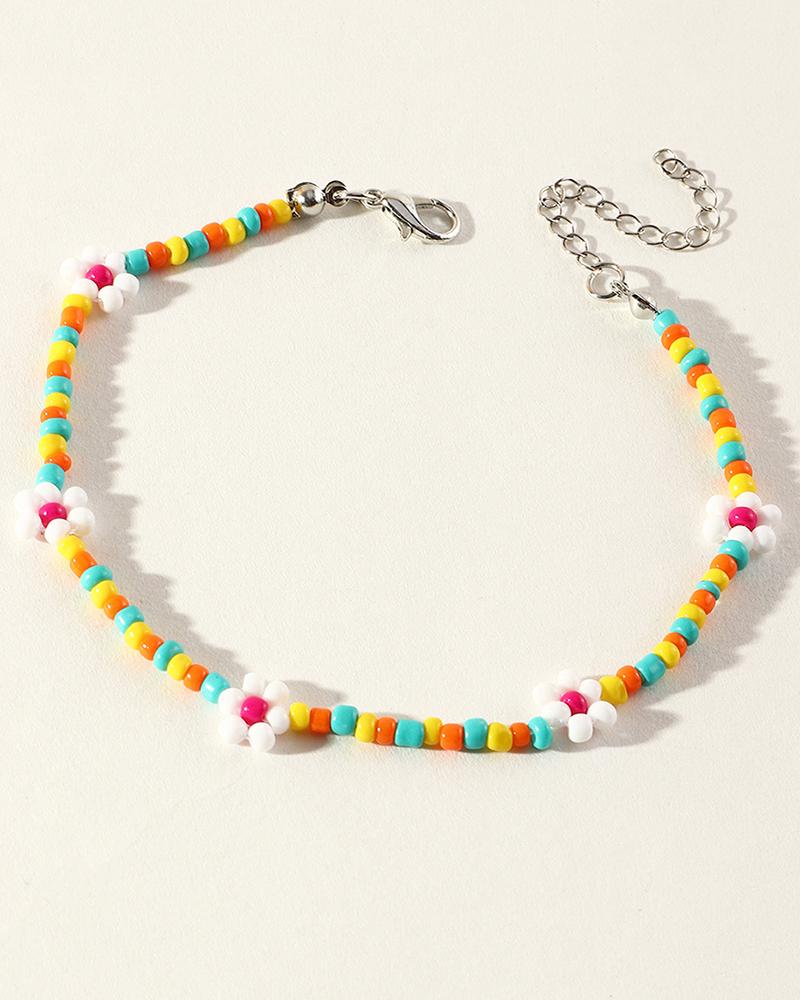 

Daisy Pattern Colorful Braided Clan Anklet, Style5