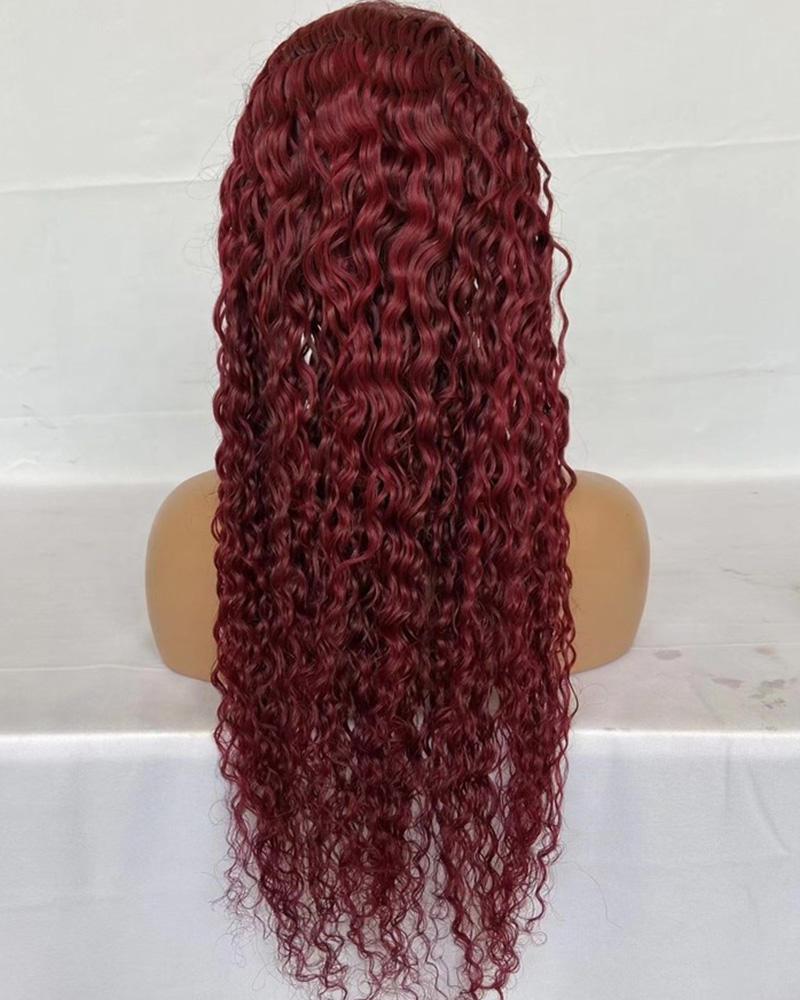 

26Inch Long Afro Curly Wigs African American Women Kinky Curly Hair Wig Synthetic Bouncy Fluffy Wavy Wigs, Wine red