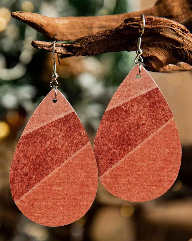 

1Pair Colorblock Waterdrop Hook Earrings, Orange