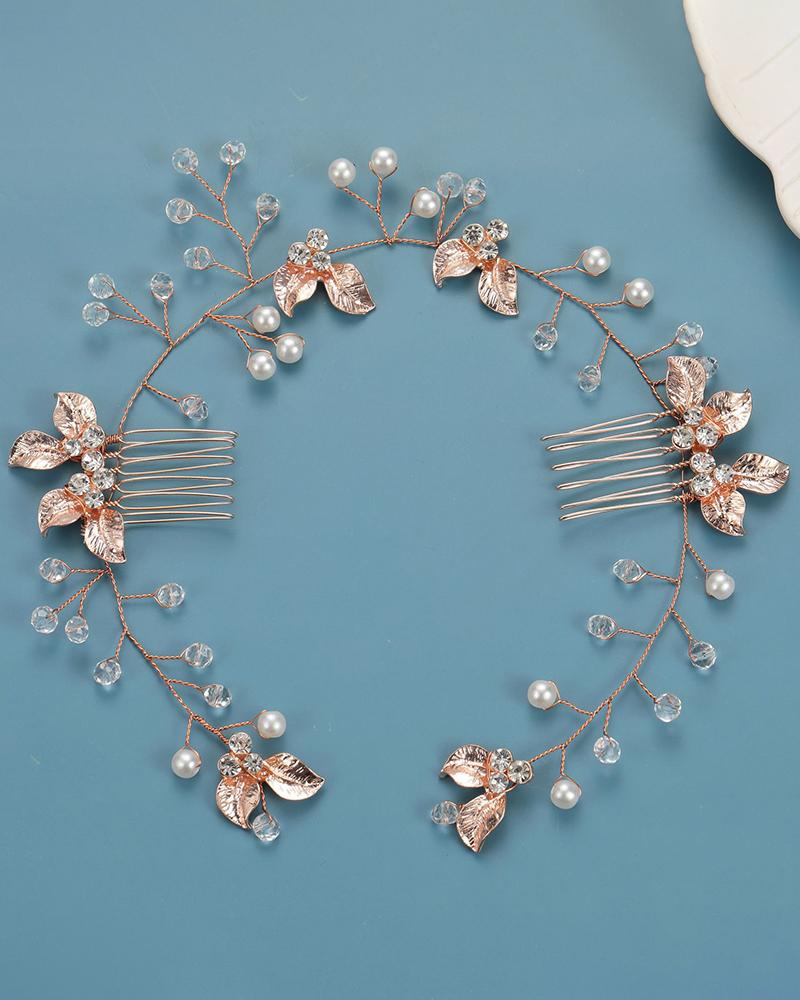 

1pcs Gorgeous Handmade Flower Wedding Bridal Hairband With Comb, Style4