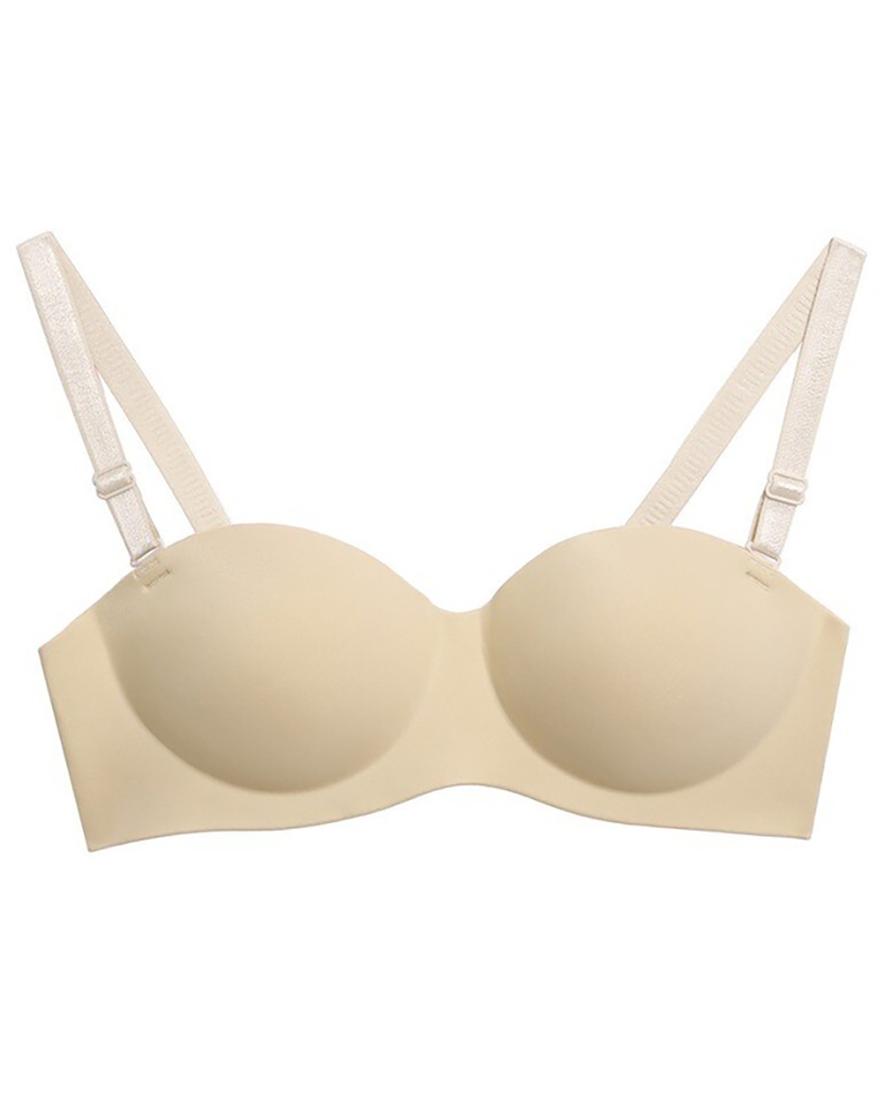 

Push Up Breathable Seamless Plain Bralette, Nude