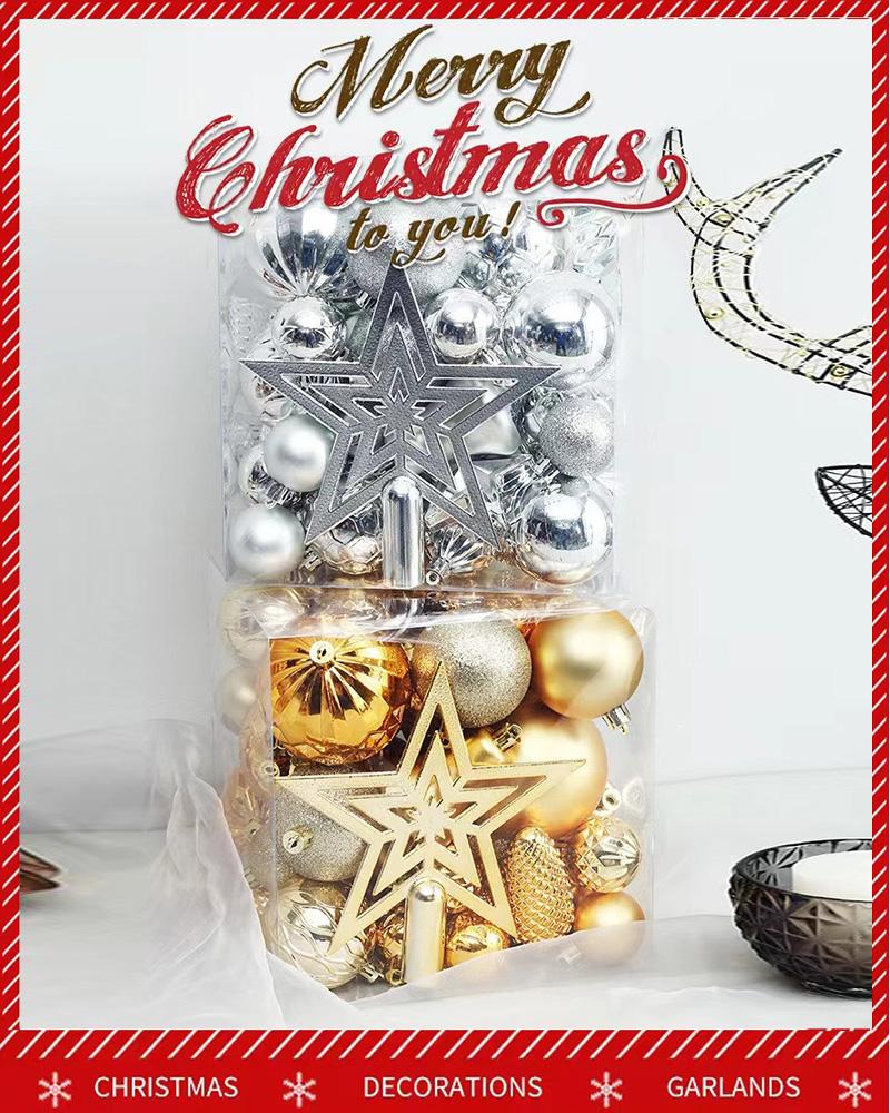

45pcsChristmas Ornaments Set Christmas Ball Decorations For Xmas Tree Balls, Gold