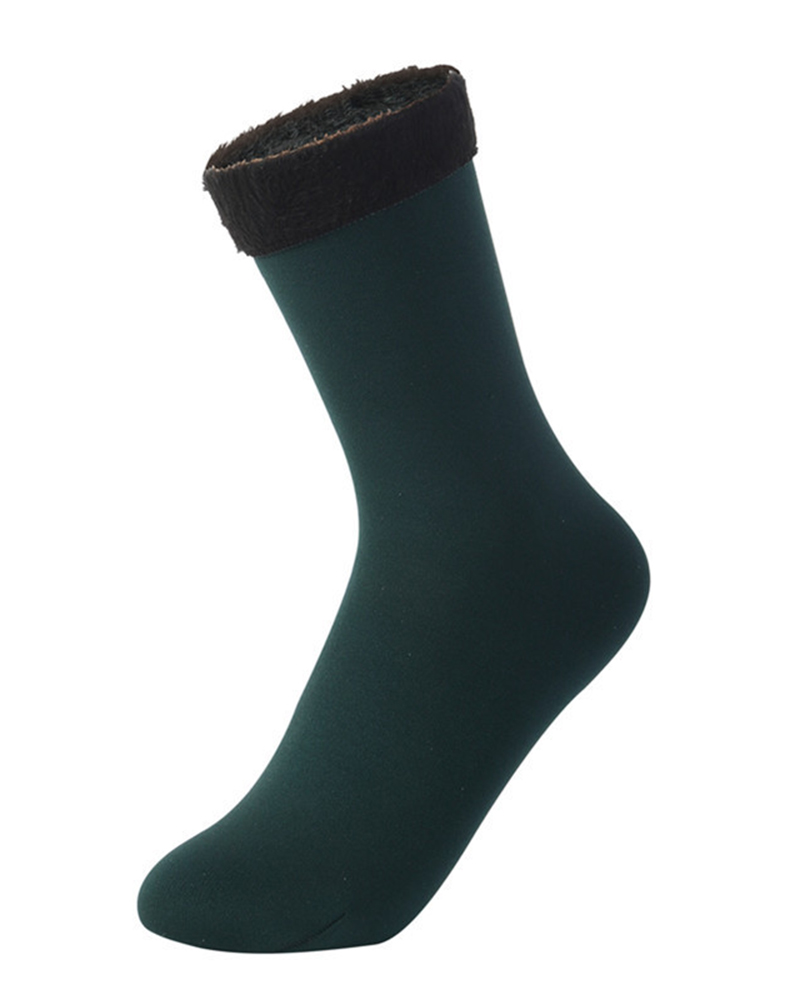 

1Pair Warm Thermal Lined Socks, Green