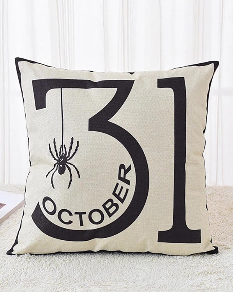 

Halloween Witch / Letter / Striped Print Cushion Cover Without Filler, Style5