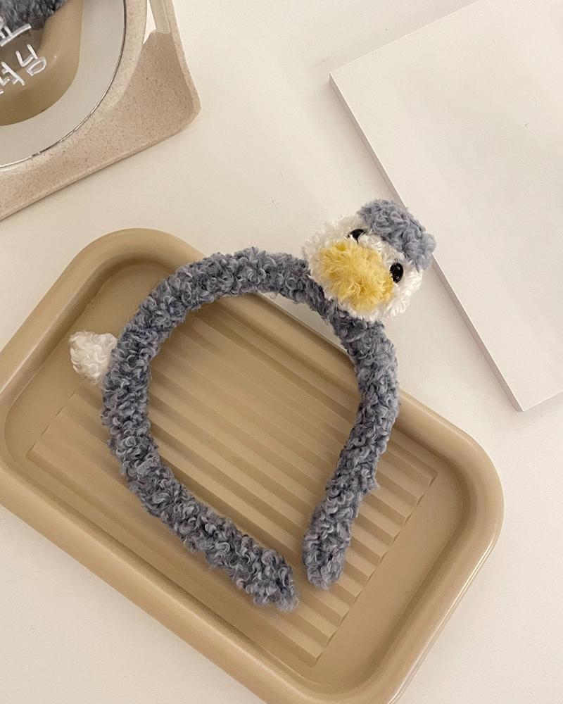 

Cartoon Animal Design Fluffy Headband, Blue