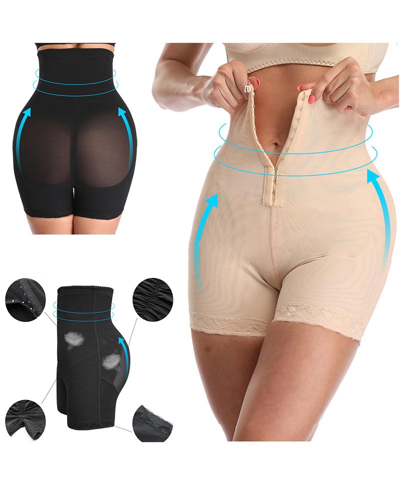 

Tummy Control Hook Booty Lifting Shorts Mesh Patch Shaperwear, Nude