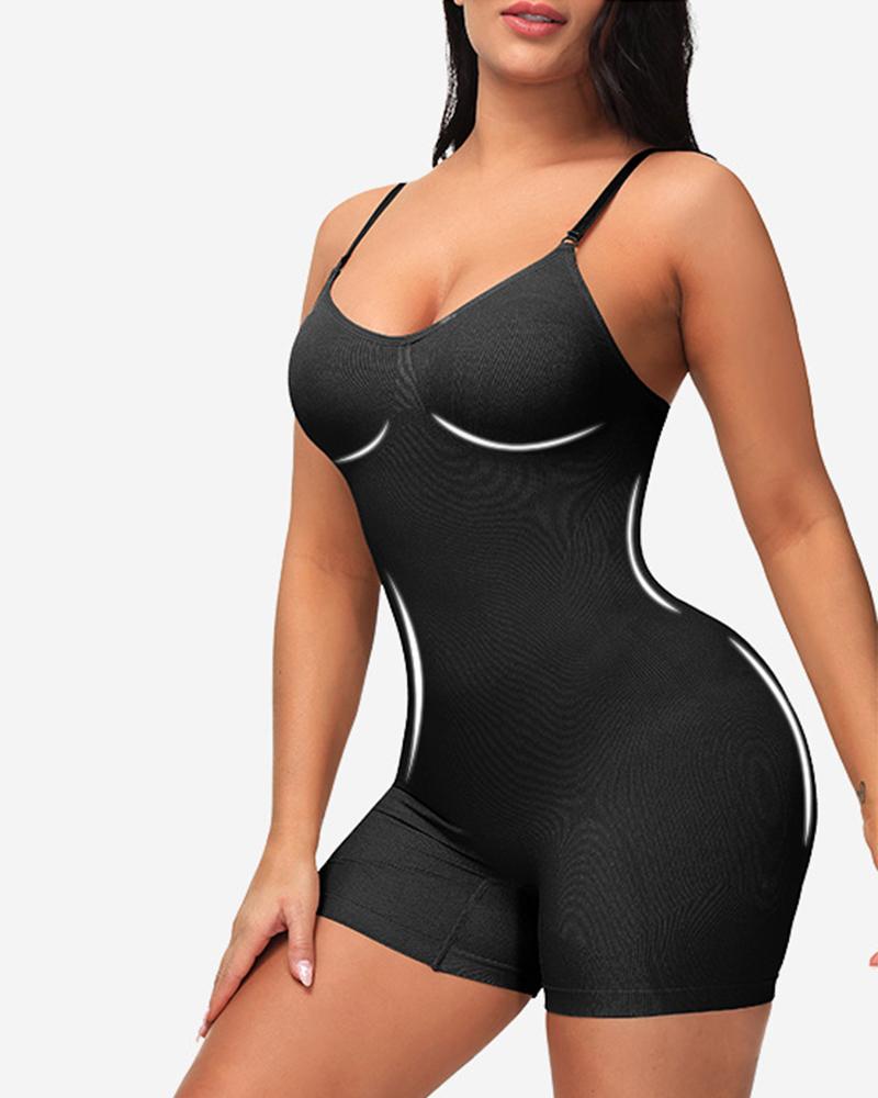 

Body Shaping Butt Lifting Tummy Control Crotchless Bodysuit Slimming Corset Shapewear, Black