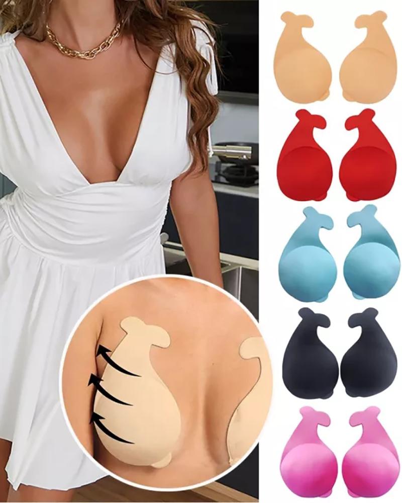 

Animal Shaped Invisible Cover Breast Petals Push Up Strapless Bra Pads, Nude