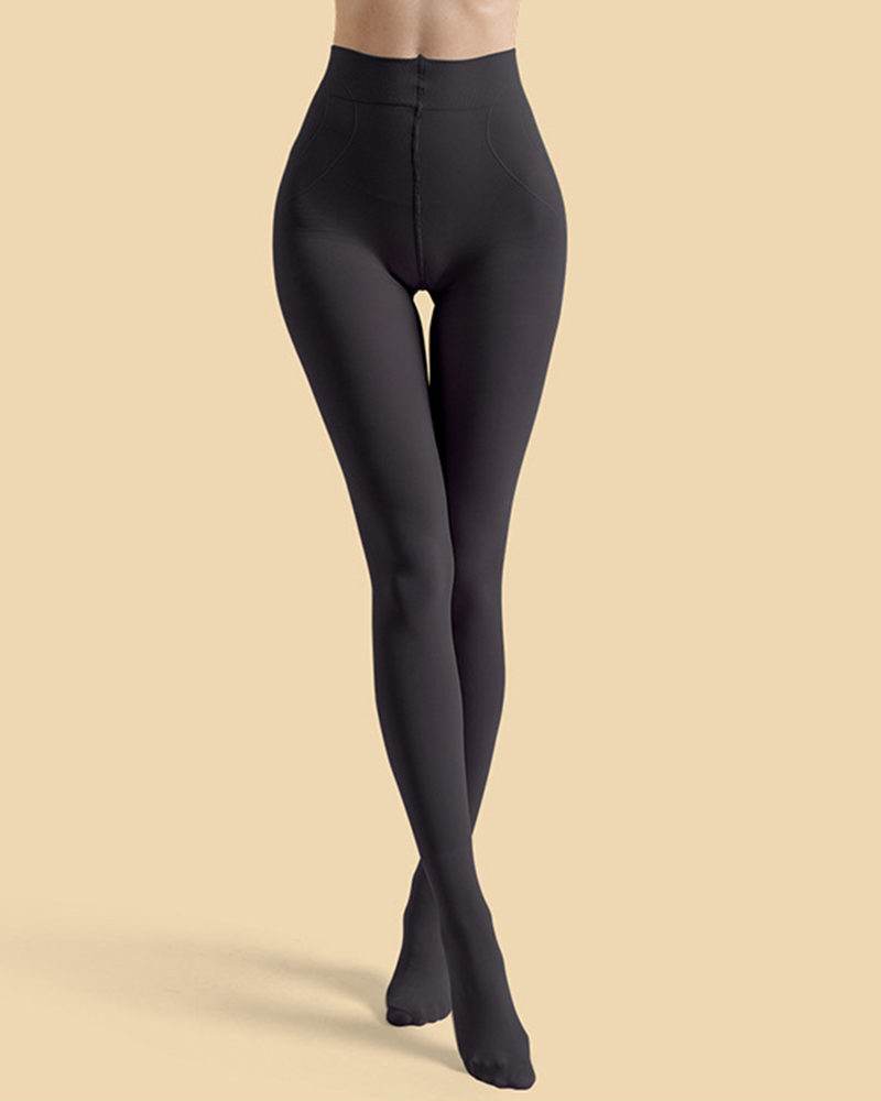 

Tummy Control Stretchy Tights Thermal Fleece Lined Leggings, Black