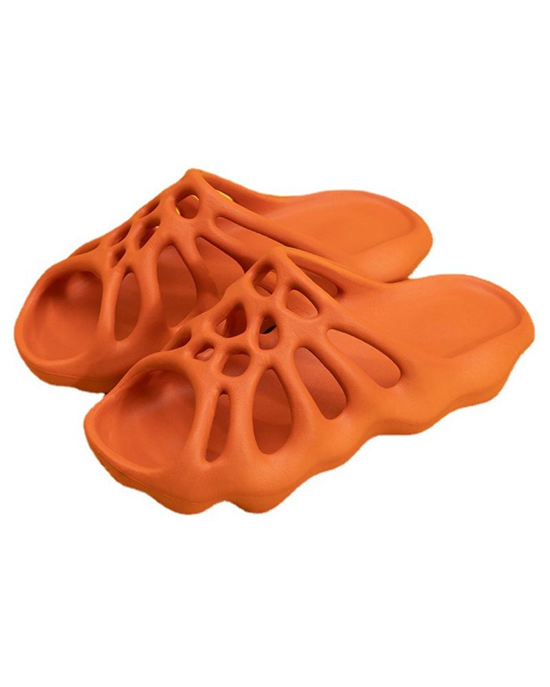 

Hollow Out Peep Toe Soft Slippers, Orange