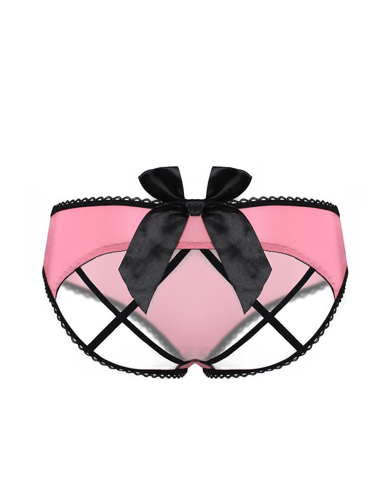 

Bowknot Cutout Bandage Panty, Pink