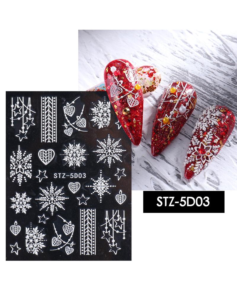 

1Sheet Christmas 5D Snowflake Nail Art Stickers, Style3