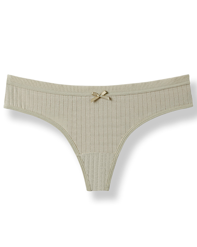 

Bowknot Decor Seamless Low Waist Panty, Green